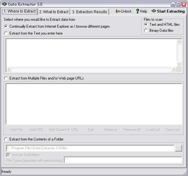 Data Extractor Screenshot