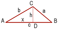 Cosine rule triangle