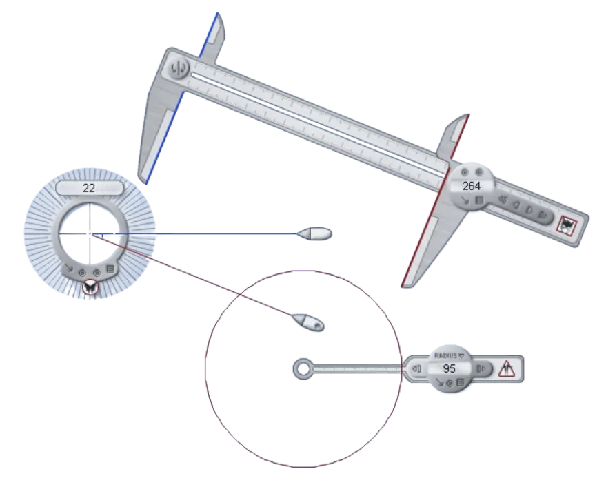 Iconico Screen Calipers and Screen Protractor over a desktop workspace