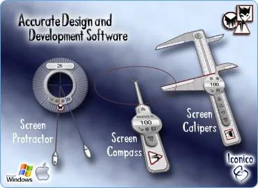 Iconico measurement tools on a desktop