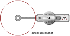 Screen Compass measuring a radius